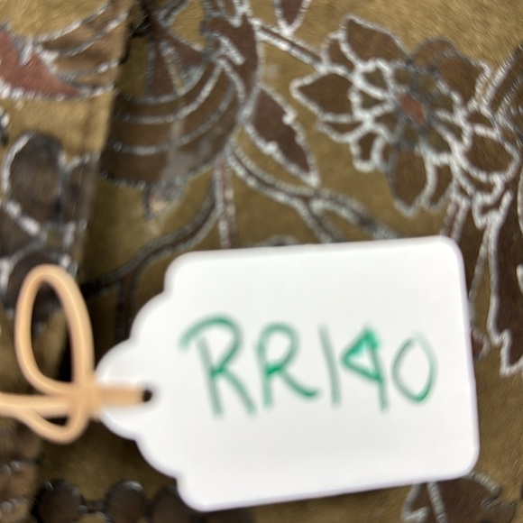 Vintage Bart Statement Green Leather Jacket with Floral Print - Picture 14 of 14